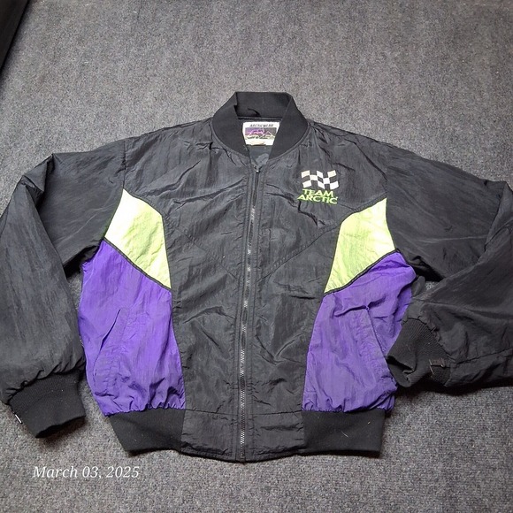 VTG Arcticwear Team Arctic Cat Inner Jacket Men‎ Large Black Windbreaker - Picture 1 of 9